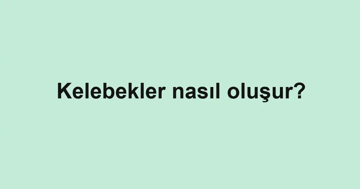 Kelebekler nasıl oluşur?